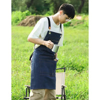 HKM-750035 Floral Canvas Apron for Outdoor, Gardening, and Barista Use
