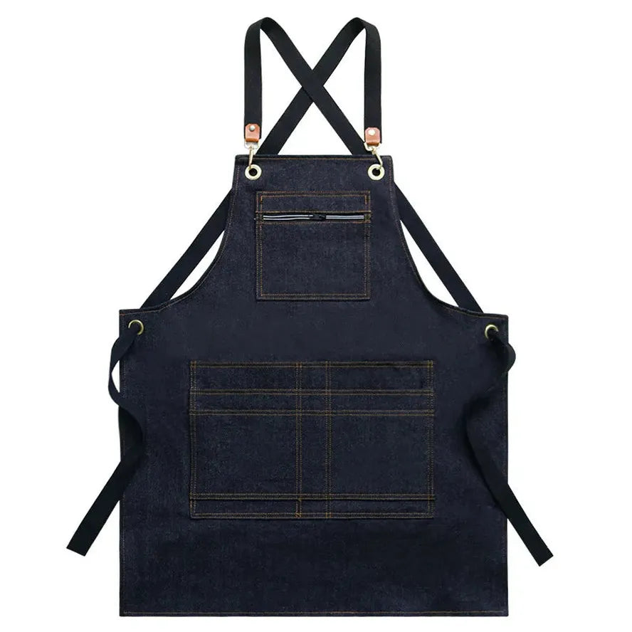 HKM-750035 Floral Canvas Apron for Outdoor, Gardening, and Barista Use
