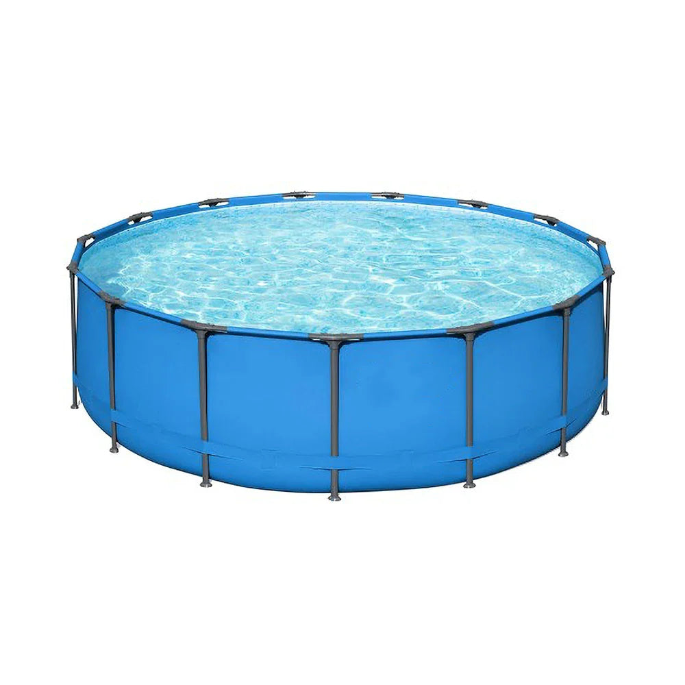 HKM-750035 Large Blue Above Ground Swimming Pool for Families - Durable PVC Material, Easy Assembly, Outdoor Fun