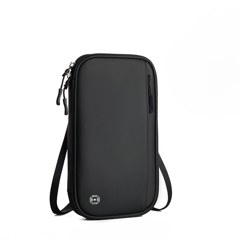 HKM-750035 Multi-Functional RFID Travel Passport Holder Wallet with Large Capacity and Hanging Neck Design