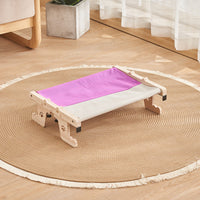 HKM-7500733 Hanging Cat Bed for Balcony or Window - Cozy Wooden Hammock Nest for Pets