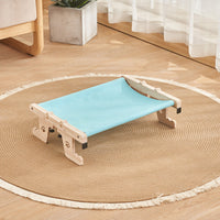 HKM-7500733 Hanging Cat Bed for Balcony or Window - Cozy Wooden Hammock Nest for Pets