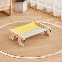 HKM-7500733 Hanging Cat Bed for Balcony or Window - Cozy Wooden Hammock Nest for Pets