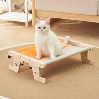 HKM-7500733 Hanging Cat Bed for Balcony or Window - Cozy Wooden Hammock Nest for Pets