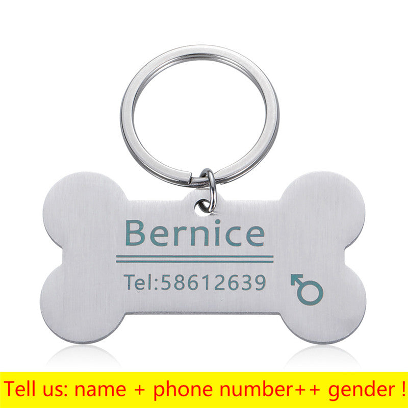 HKM-7501117 Personalized Stainless Steel Anti-Lost Pet ID Tag for Dog Collar