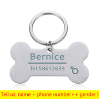 HKM-7501117 Personalized Stainless Steel Anti-Lost Pet ID Tag for Dog Collar