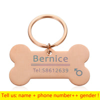 HKM-7501117 Personalized Stainless Steel Anti-Lost Pet ID Tag for Dog Collar