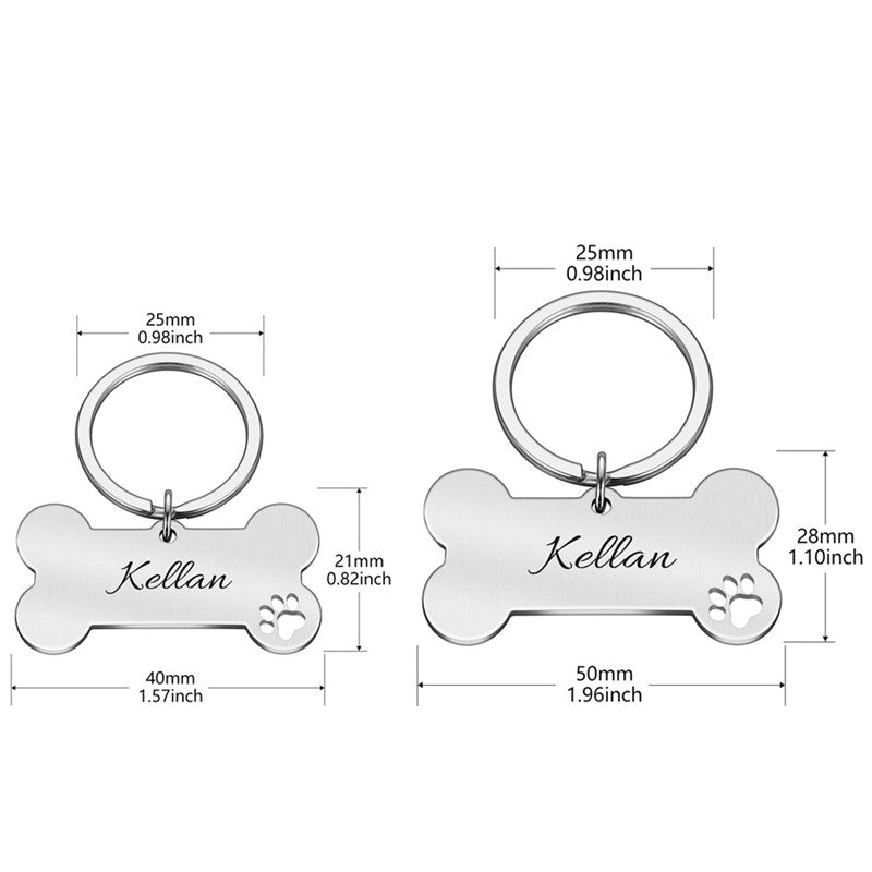 HKM-7501117 Personalized Stainless Steel Anti-Lost Pet ID Tag for Dog Collar