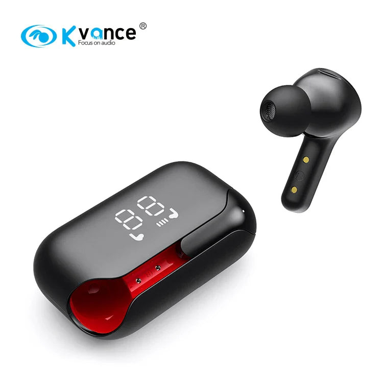 HKM-750163 Wireless TWS Earbuds with LED Display, 800mAh battery, Type-C Charging, Bluetooth Connectivity