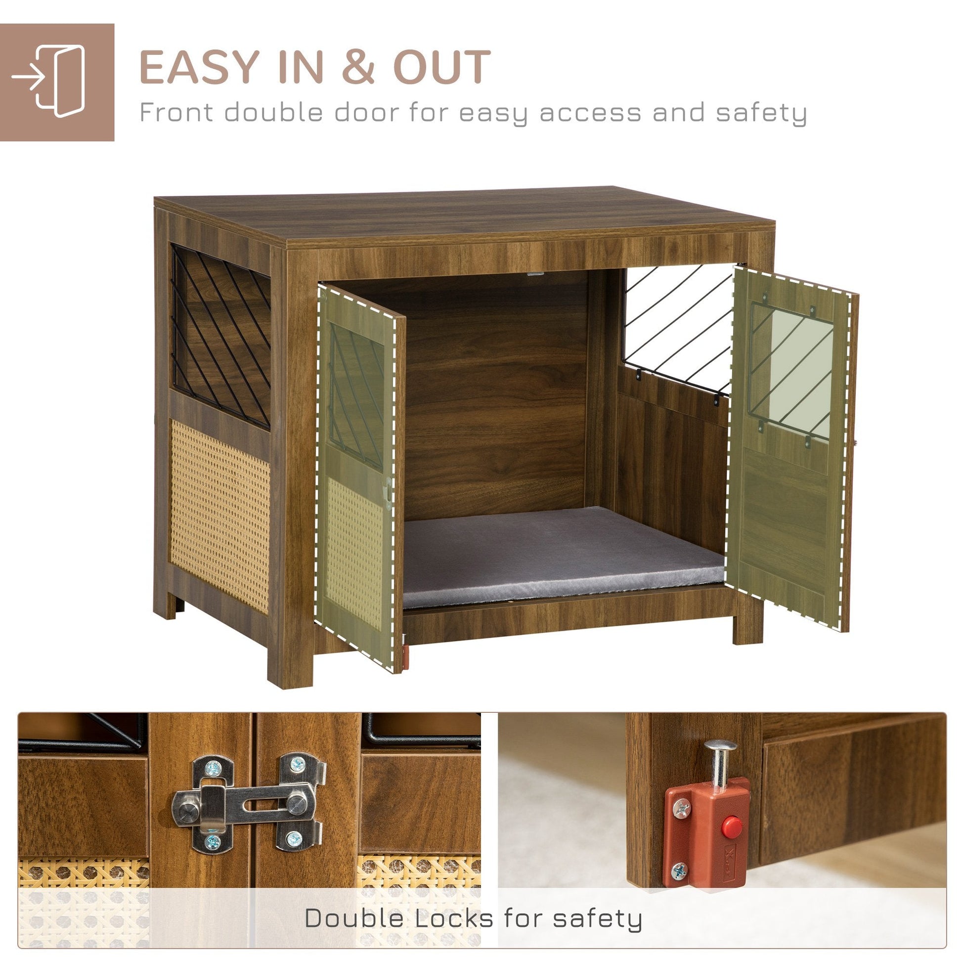 HKM-7502781 Decorative Dog Crate Furniture with Soft Cushion for Small to Medium Dogs