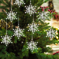 HKM-750291 6-Piece Transparent Acrylic Snowflake Pendant Ornaments for Christmas Decor