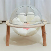 HKM-7503165 Transparent Space Capsule Cat Nest Sphere - Cozy Plastic Bed for Cats with 30cm Diameter