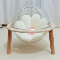 HKM-7503165 Transparent Space Capsule Cat Nest Sphere - Cozy Plastic Bed for Cats with 30cm Diameter