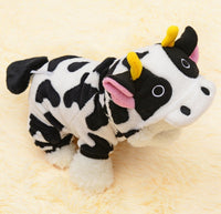 HKM-7503293 Warm Cow Costume Sweater for Dogs and Cats - Hooded Winter Jumpsuit, Sizes XS to XL