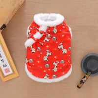 HKM-7503549 Winter Thicken Warm Dog Clothes Tang Suit - Lucky Deer & Dragon Phoenix Designs
