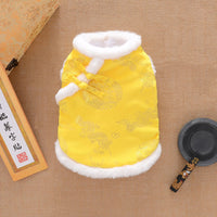 HKM-7503549 Winter Thicken Warm Dog Clothes Tang Suit - Lucky Deer & Dragon Phoenix Designs