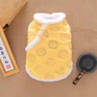 HKM-7503549 Winter Thicken Warm Dog Clothes Tang Suit - Lucky Deer & Dragon Phoenix Designs