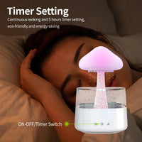 HKM-750355 Adjustable Water Flow Cloud Humidifier with 7-Color Light and Relaxing Raindrop Sound