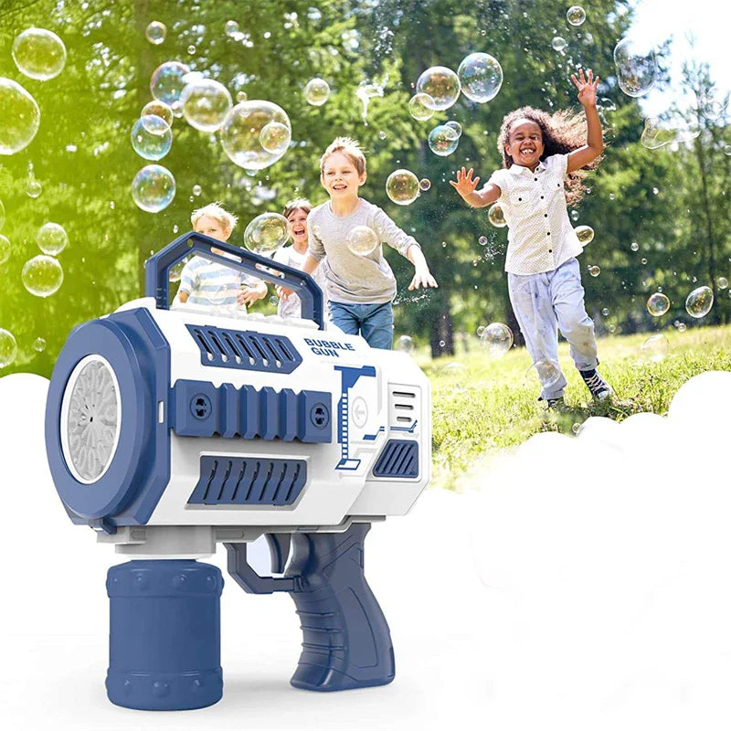 HKM-750419 24-Hole Automatic Bubble Blower Machine Toy for Kids, Creative Soap Water Bubble Launcher