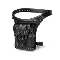 HKM-750419 Retro PU Leather Waist Bag for Cycling and Motorcycling - Versatile Shoulder Messenger Bag with Zipper Pocket and Mobile Phone Compartment