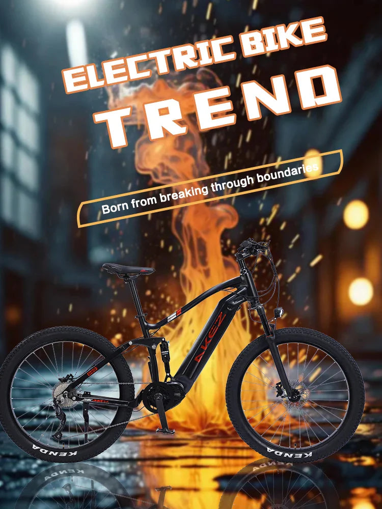 HKM-750483 Electric Mountain Bike 27.5-Inch 48V 500W with Central Bafang Motor & Hydraulic Disc Brakes