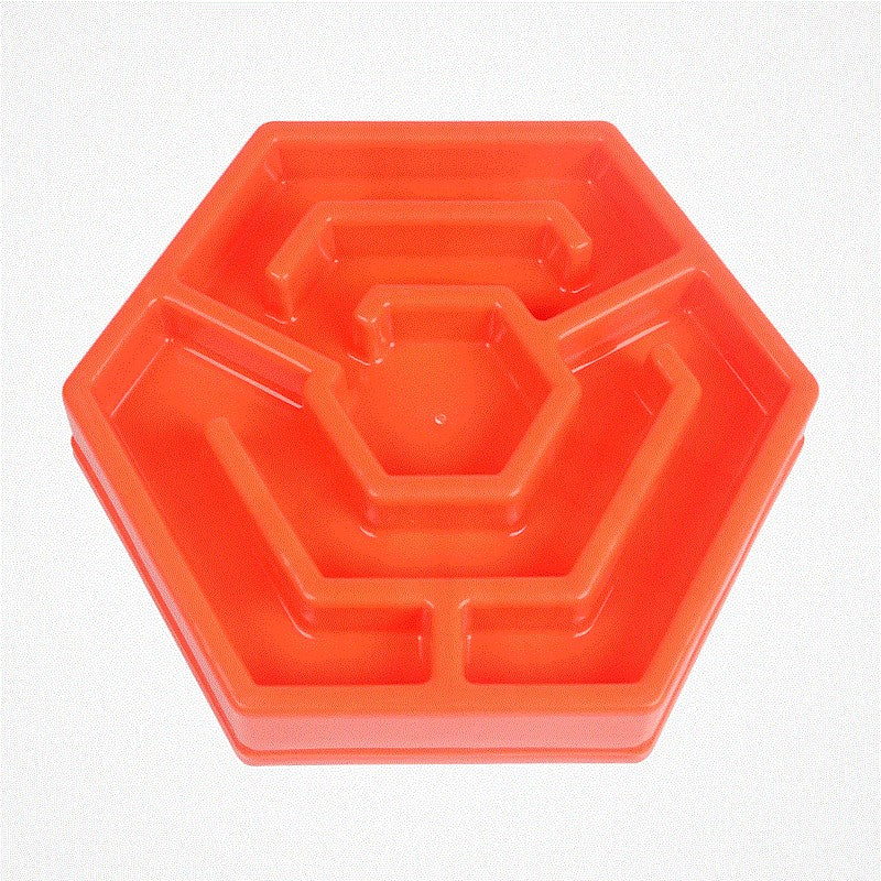 HKM-7505085 Pet Slow Feeder Bowl for Dogs and Cats - Durable Resin Design to Promote Slow Eating