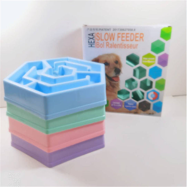 HKM-7505085 Pet Slow Feeder Bowl for Dogs and Cats - Durable Resin Design to Promote Slow Eating