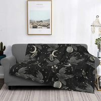 HKM-7505725 Gothic Geometric Pattern Flannel Blanket for All Seasons, Multiple Sizes Available