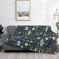 HKM-7505725 Gothic Geometric Pattern Flannel Blanket for All Seasons, Multiple Sizes Available