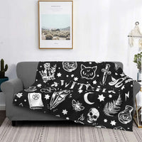 HKM-7505725 Gothic Geometric Pattern Flannel Blanket for All Seasons, Multiple Sizes Available
