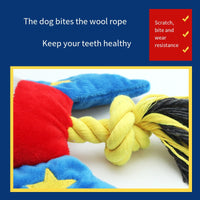 HKM-7506365 Durable Plush Dog and Cat Toy - Airplane/Rocket Shape, Bite-Resistant, Sound Feature, Teething & Dental Care