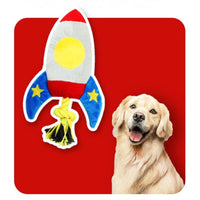 HKM-7506365 Durable Plush Dog and Cat Toy - Airplane/Rocket Shape, Bite-Resistant, Sound Feature, Teething & Dental Care