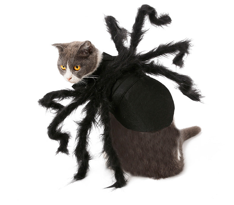HKM-7507261 Plush Spider Costume Dress for Dogs and Cats ¨C Black Felt Cloth, Multiple Sizes