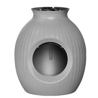 HKM-7508541 Flower Pot Style Enclosed Litter Box in Gray, White, and Pink - Durable ABS Plastic Design