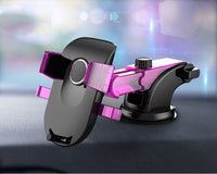 HKM-750867 Universal Suction Cup Mobile Phone Holder for Devices Under 6 Inches - Purple & Black