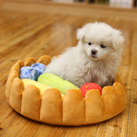 HKM-7508925 Cake-Shaped Heat Dissipation Dog Kennel in Plush Arctic Fleece - Style: Simple & Fashionable