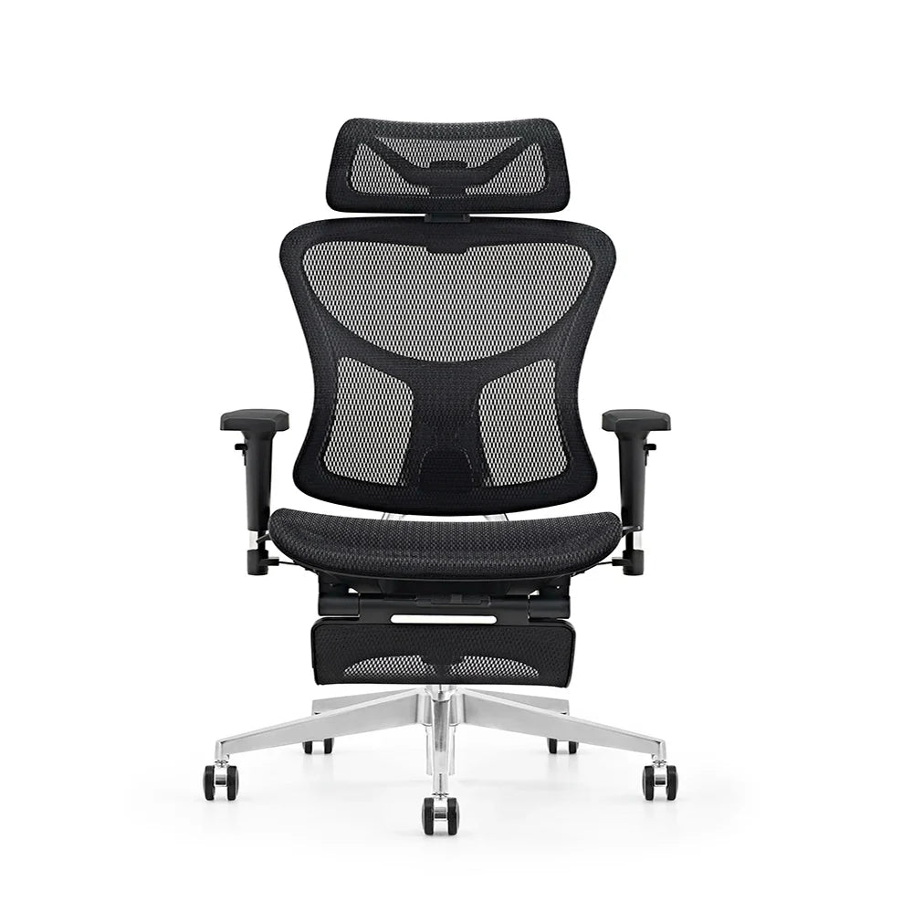 HKM-750931 Ergonomic High Back Mesh Office Chair with Footrest and Adjustable Swivel Armrests