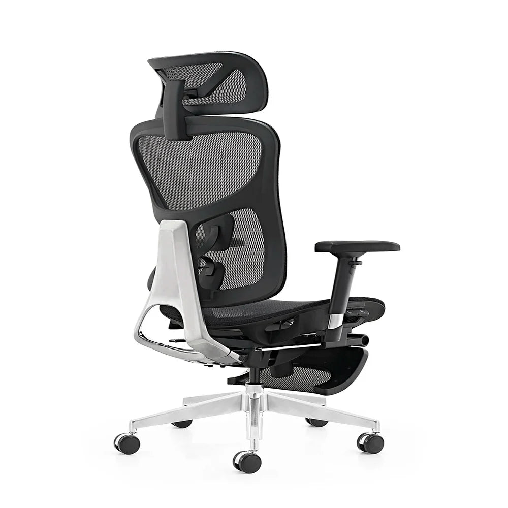 HKM-750931 Ergonomic High Back Mesh Office Chair with Footrest and Adjustable Swivel Armrests