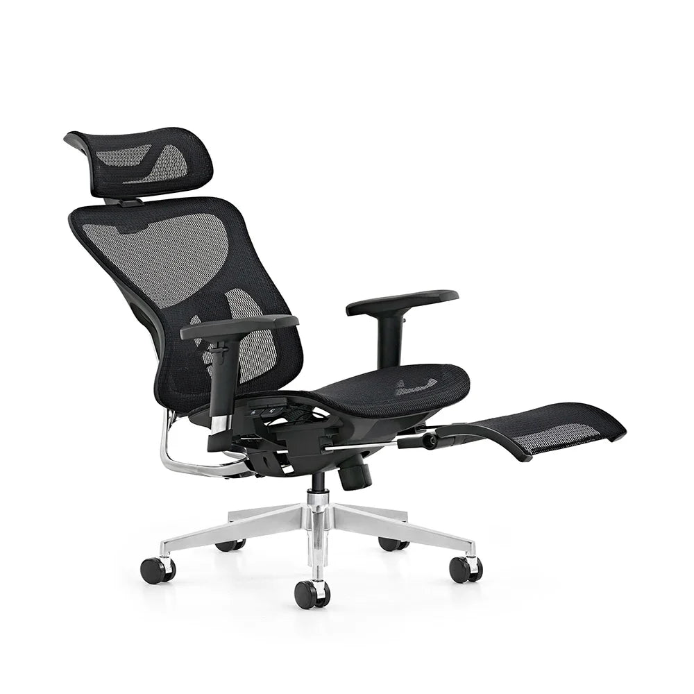 HKM-750931 Ergonomic High Back Mesh Office Chair with Footrest and Adjustable Swivel Armrests