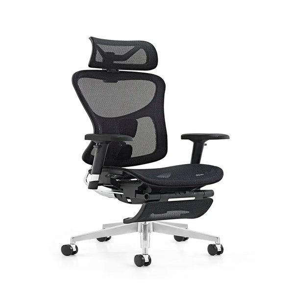 HKM-750931 Ergonomic High Back Mesh Office Chair with Footrest and Adjustable Swivel Armrests