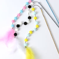 HKM-7509693 Interactive Cat Toy with Plush Ball and Feather Teaser Stick