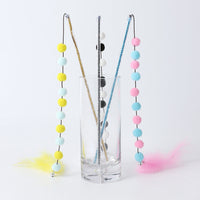 HKM-7509693 Interactive Cat Toy with Plush Ball and Feather Teaser Stick