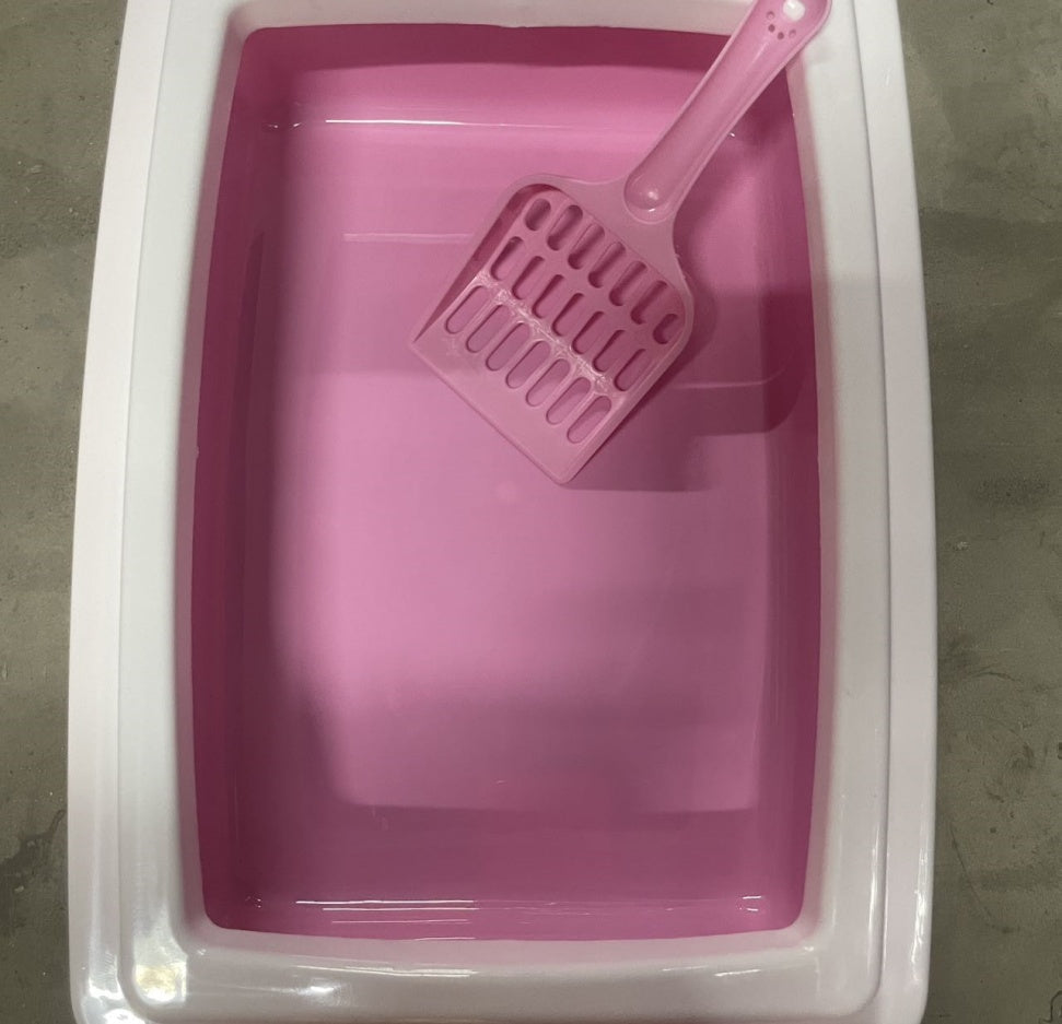 HKM-7510333 Compact Cat Litter Box for Small Spaces - Easy to Clean Design