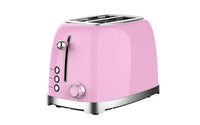 HKM-751059 Retro 2-Slice Stainless Steel Electric Pop-Up Toaster with Grill Feature