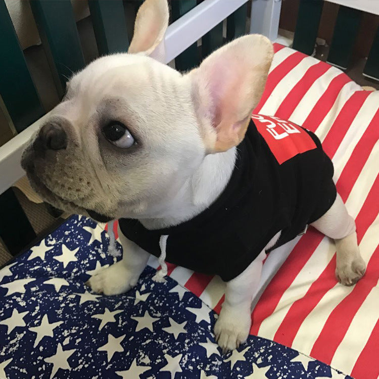 HKM-7511229 Casual Cotton Sweater for Dogs in Gray and Black, Sizes XS to XXL