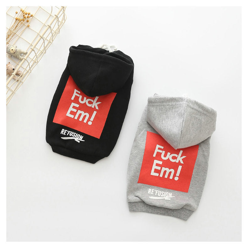 HKM-7511229 Casual Cotton Sweater for Dogs in Gray and Black, Sizes XS to XXL