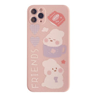 HKM-751187 Matte Soft Rabbit Phone Case Compatible with iPhone 7/8/SE/X/XR/XS/11/12, Cartoon Design