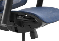 HKM-751251 Ergonomic High Back Navy Blue Mesh Swivel Office Chair with Adjustable Headrest