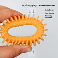 HKM-7513277 Durable Rubber Dog Toy for Chewing and Molar Health - Yellow, Blue, Pink Options