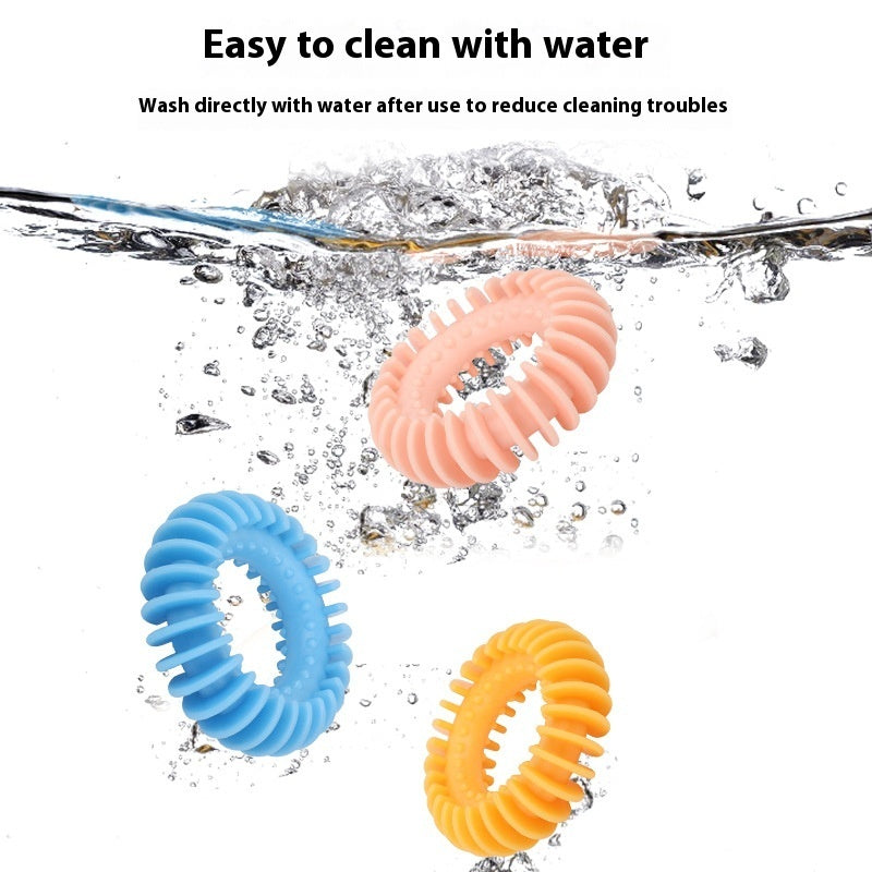 HKM-7513277 Durable Rubber Dog Toy for Chewing and Molar Health - Yellow, Blue, Pink Options